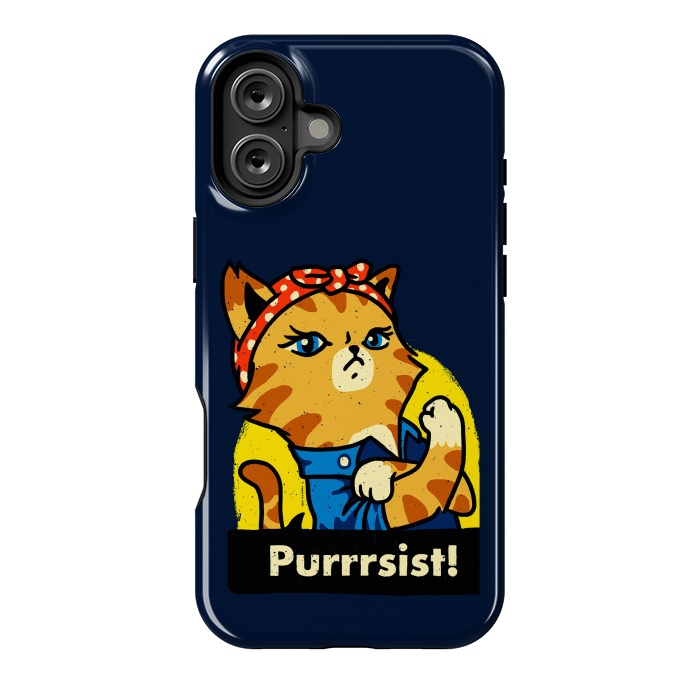 iPhone 16 Plus StrongFit Purrsist! We Can Do It Cat Lovers by Vó Maria