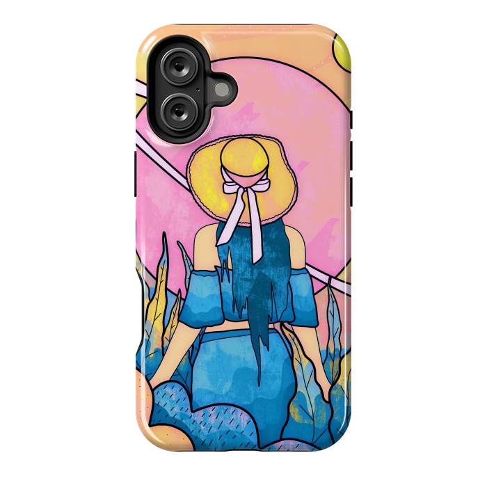 iPhone 16 Plus StrongFit The space girl by Steve Wade (Swade)