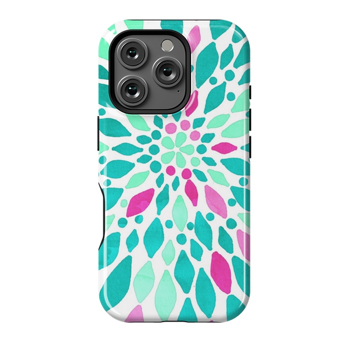 iPhone 16 Pro StrongFit Radiant Dahlia - Pink & Teal by Tangerine-Tane