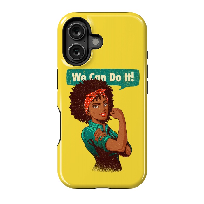 iPhone 16 StrongFit We Can Do It! Black Girl Black Queen Shirt V2 by Vó Maria