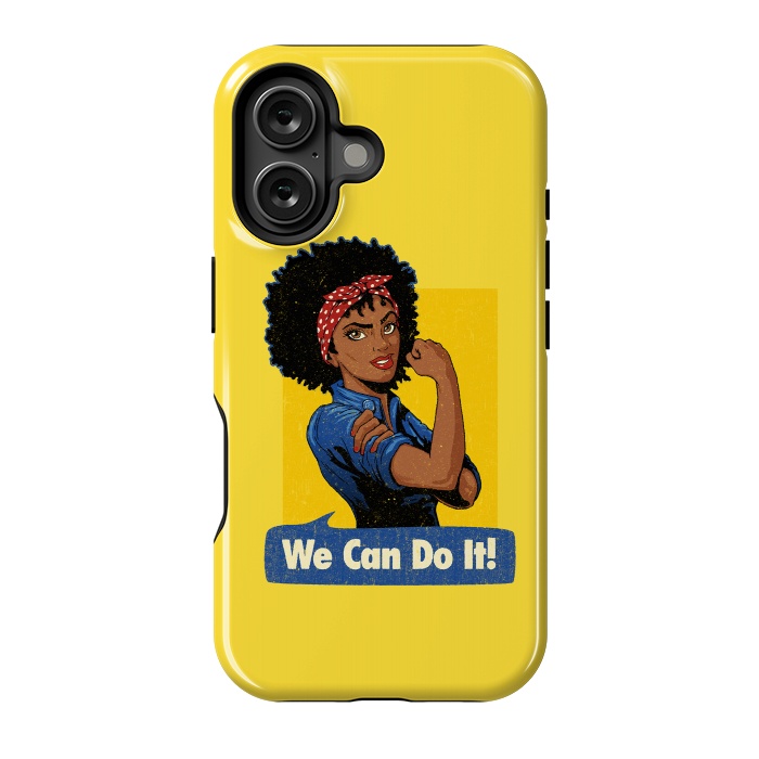 iPhone 16 StrongFit We Can Do It! Black Girl Black Queen Shirt by Vó Maria