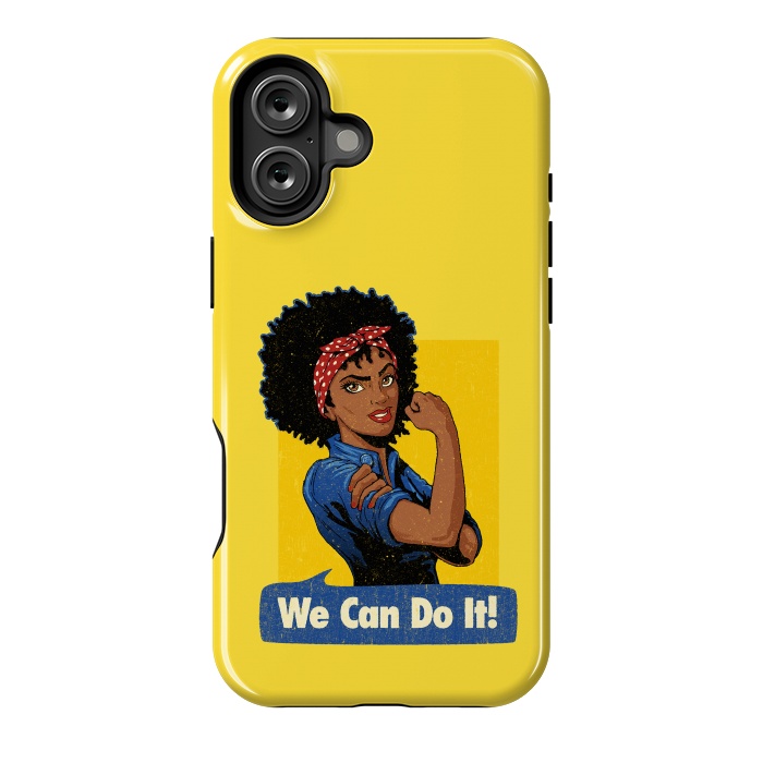 iPhone 16 Plus StrongFit We Can Do It! Black Girl Black Queen Shirt by Vó Maria