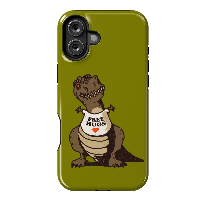 iPhone 16 Plus StrongFit T-Rex Free Hugs by Vó Maria