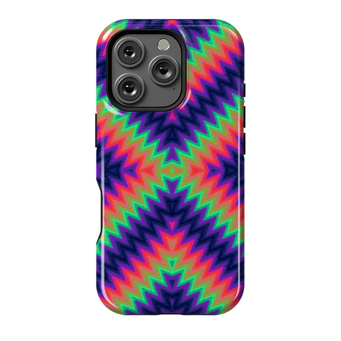 iPhone 16 Pro StrongFit Zig Zag Turbulence G491 by Medusa GraphicArt