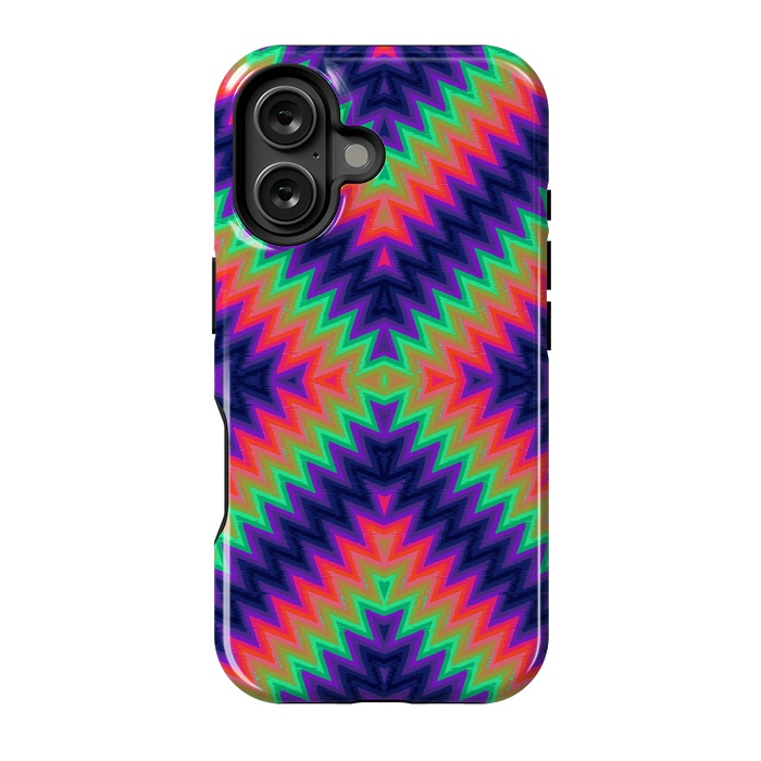 iPhone 16 StrongFit Zig Zag Turbulence G491 by Medusa GraphicArt