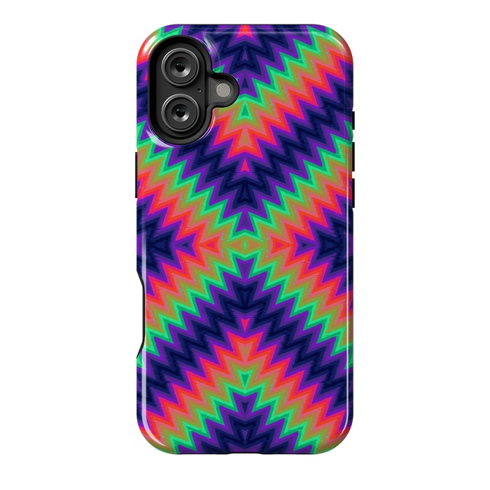 iPhone 16 Plus StrongFit Zig Zag Turbulence G491 by Medusa GraphicArt