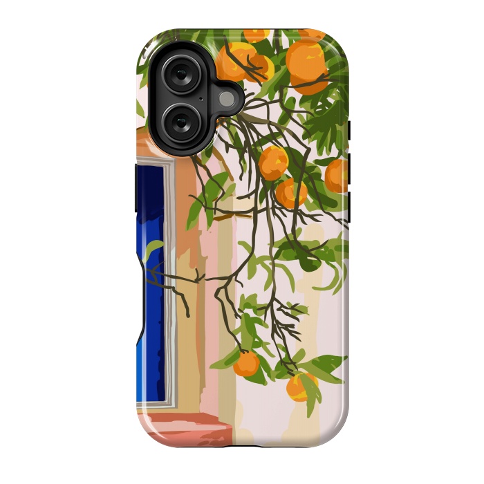 iPhone 16 StrongFit Wherever you go, go with all your heart | Summer Travel Morocco Boho Oranges | Architecture Building by Uma Prabhakar Gokhale