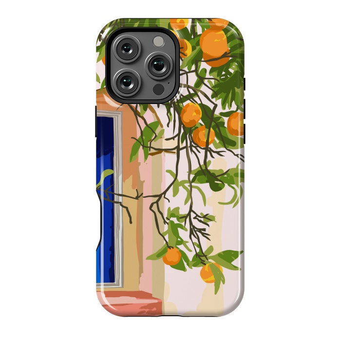 iPhone 16 Pro Max StrongFit Wherever you go, go with all your heart | Summer Travel Morocco Boho Oranges | Architecture Building by Uma Prabhakar Gokhale