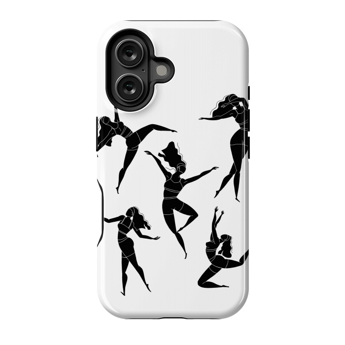 iPhone 16 StrongFit Dance Girl Black and White by Jelena Obradovic