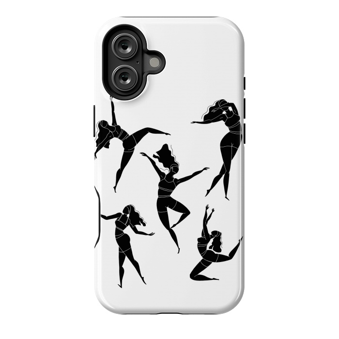 iPhone 16 Plus StrongFit Dance Girl Black and White by Jelena Obradovic