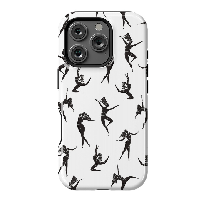 iPhone 16 Pro StrongFit Dance Girl Pattern Black and White by Jelena Obradovic