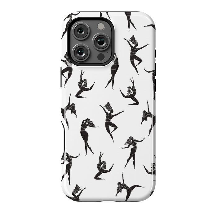 iPhone 16 Pro Max StrongFit Dance Girl Pattern Black and White by Jelena Obradovic