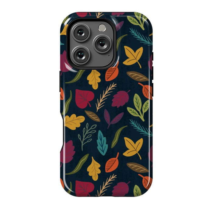 iPhone 16 Pro StrongFit Bold and Colorful Fall Leaves by Noonday Design