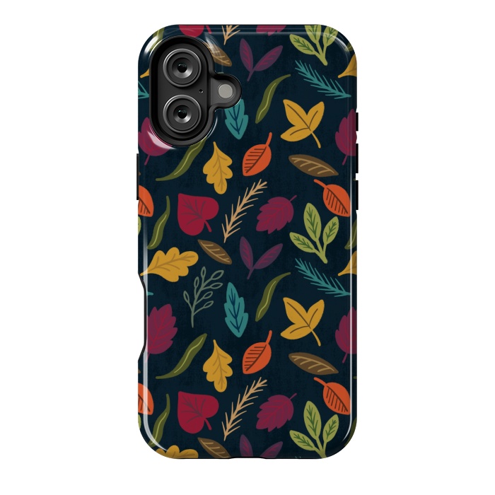 iPhone 16 Plus StrongFit Bold and Colorful Fall Leaves by Noonday Design