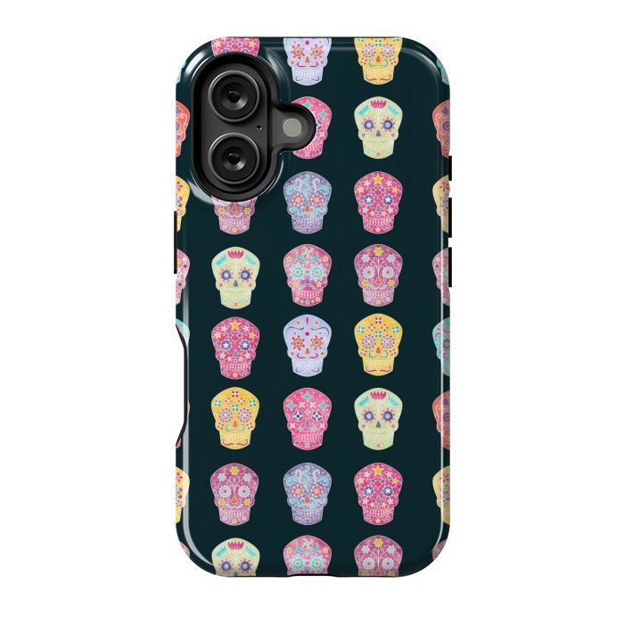 iPhone 16 StrongFit Day of the Dead Mexican Sugar Skulls by Nic Squirrell