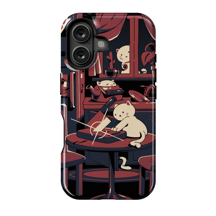 iPhone 16 StrongFit Haunted by cats by Ilustrata