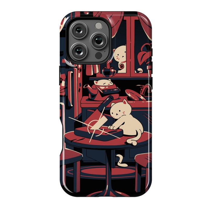 iPhone 16 Pro Max StrongFit Haunted by cats by Ilustrata