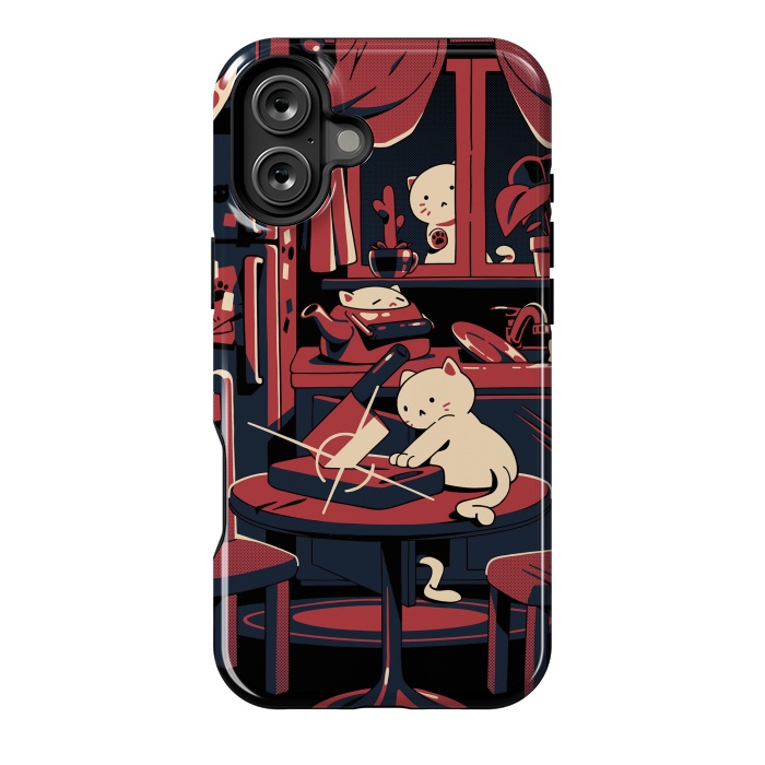 iPhone 16 Plus StrongFit Haunted by cats by Ilustrata