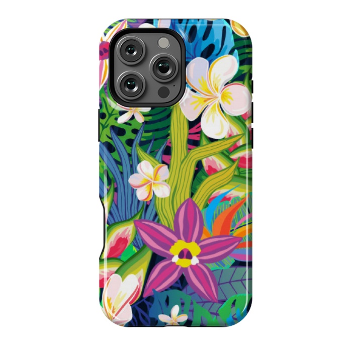 iPhone 16 Pro Max StrongFit tropical floral pattern 4  by MALLIKA