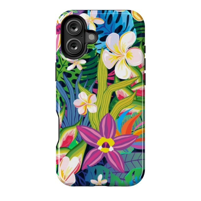 iPhone 16 Plus StrongFit tropical floral pattern 4  by MALLIKA