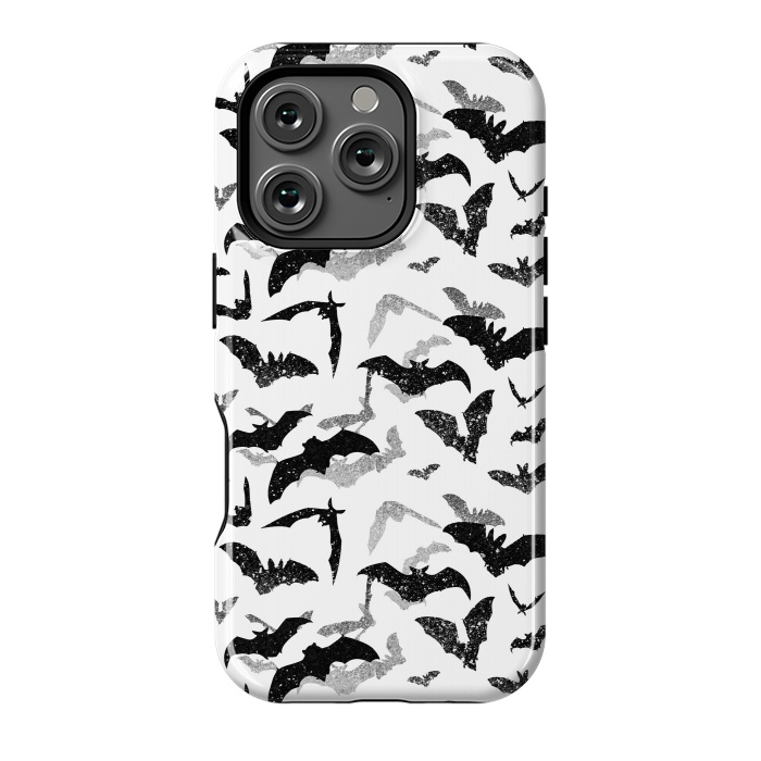 iPhone 16 Pro StrongFit Grunge flying bats Halloween pattern by Oana 