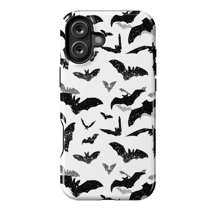 iPhone 16 Plus StrongFit Grunge flying bats Halloween pattern by Oana 