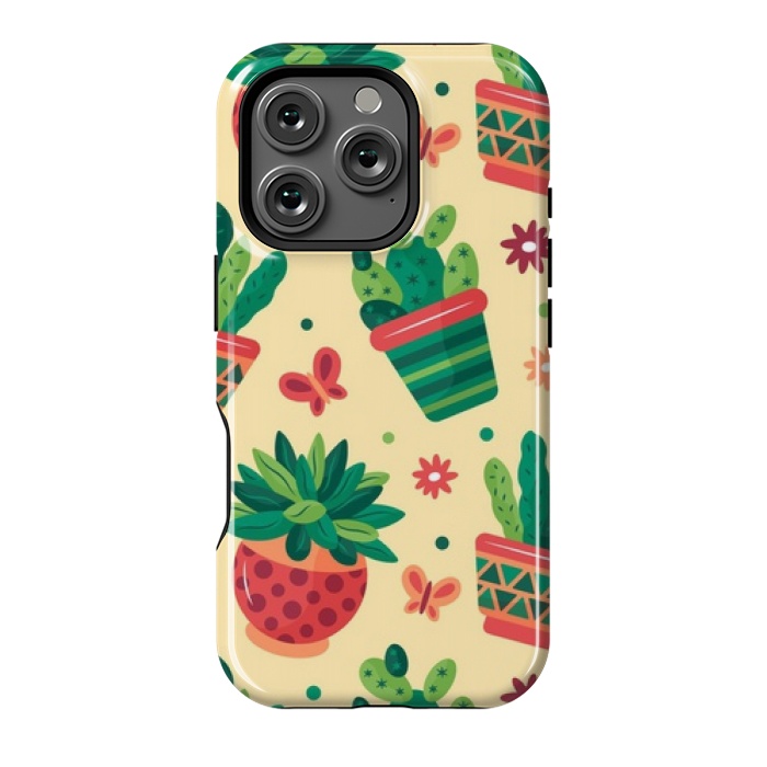 iPhone 16 Pro StrongFit cactus green pattern 4 by MALLIKA