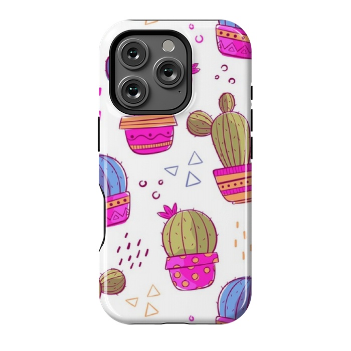 iPhone 16 Pro StrongFit cactus pattern 45 by MALLIKA