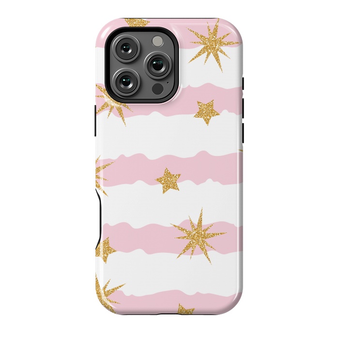 iPhone 16 Pro Max StrongFit Golden Stars Pattern by Bledi