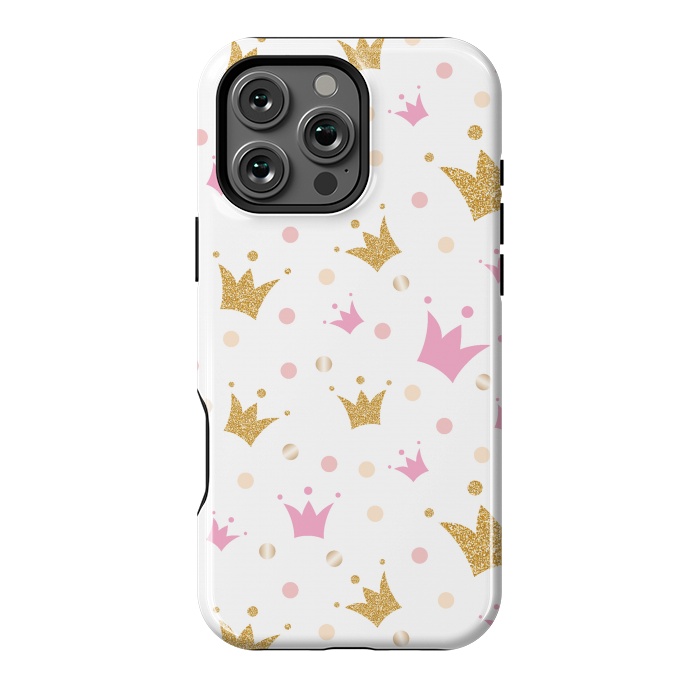 iPhone 16 Pro Max StrongFit Golden Crowns Pattern by Bledi