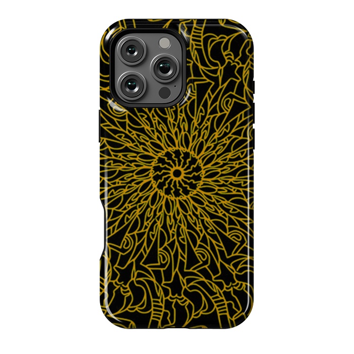 iPhone 16 Pro Max StrongFit Golden Mandala Intricate pattern by Josie