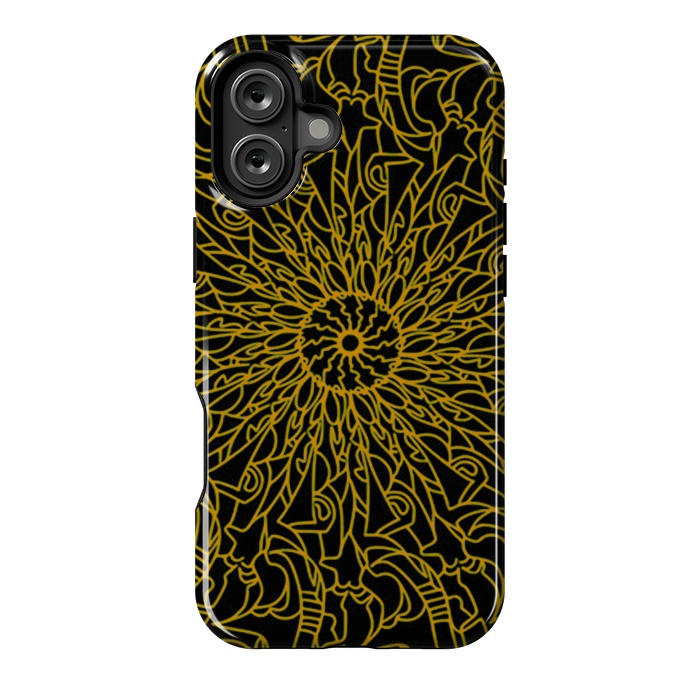 iPhone 16 Plus StrongFit Golden Mandala Intricate pattern by Josie