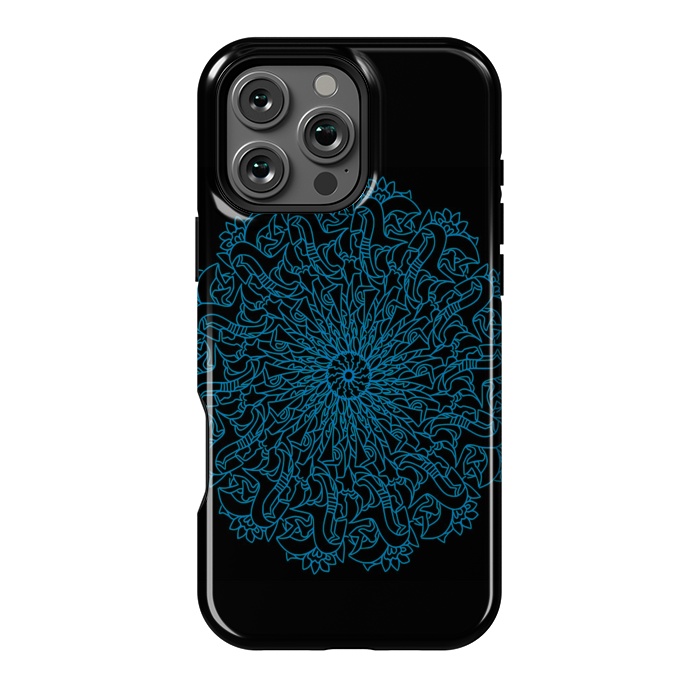 iPhone 16 Pro Max StrongFit Blue floral mandalas by Josie