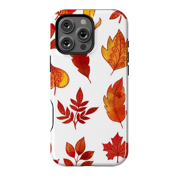 iPhone 16 Pro Max StrongFit orange leaves pattern 4  by MALLIKA