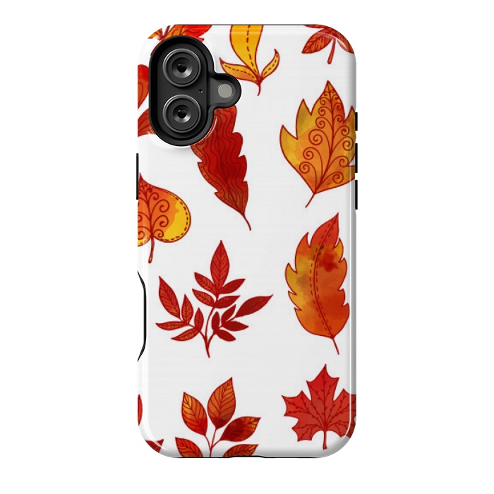 iPhone 16 Plus StrongFit orange leaves pattern 4  by MALLIKA