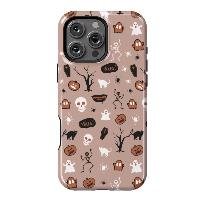 iPhone 16 Pro Max StrongFit Playful neutral Halloween monsters pattern by Oana 