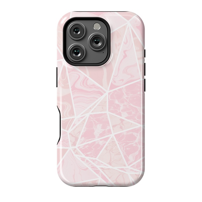 iPhone 16 Pro StrongFit Pastel candy pink marble by Oana 