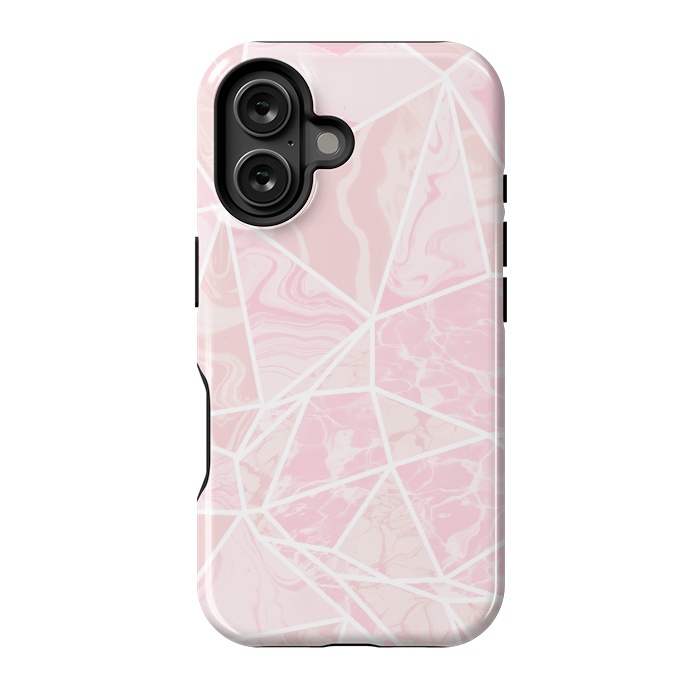 iPhone 16 StrongFit Pastel candy pink marble by Oana 