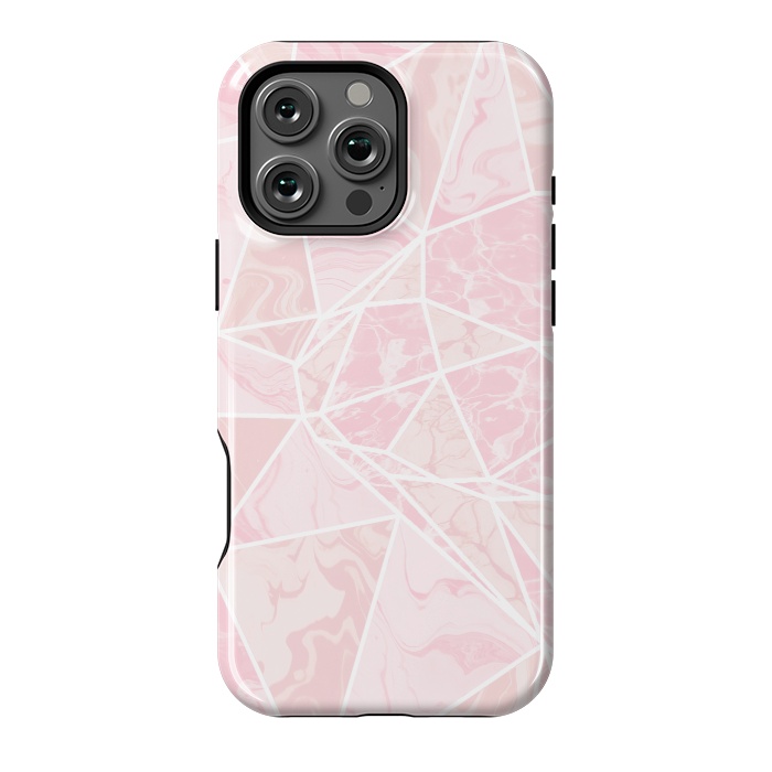 iPhone 16 Pro Max StrongFit Pastel candy pink marble by Oana 