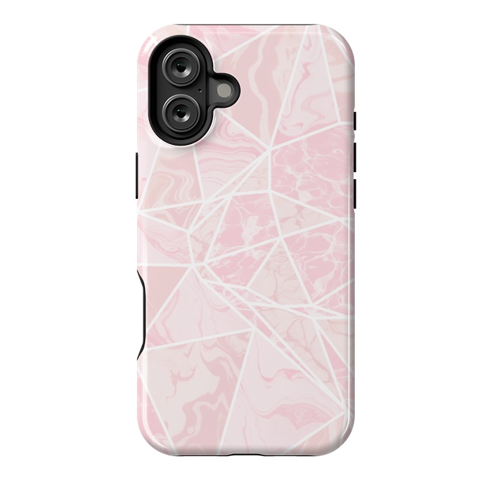 iPhone 16 Plus StrongFit Pastel candy pink marble by Oana 