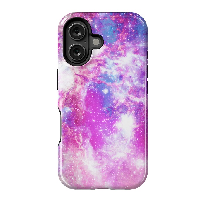 iPhone 16 StrongFit Pink blue starry galaxy by Oana 