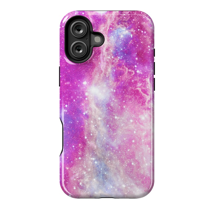 iPhone 16 Plus StrongFit Pink blue starry galaxy by Oana 