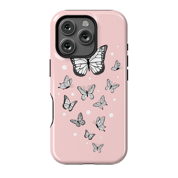 iPhone 16 Pro StrongFit Pink Butterflies by Martina