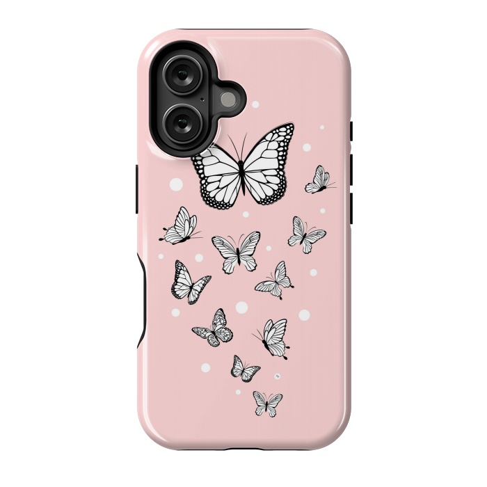 iPhone 16 StrongFit Pink Butterflies by Martina