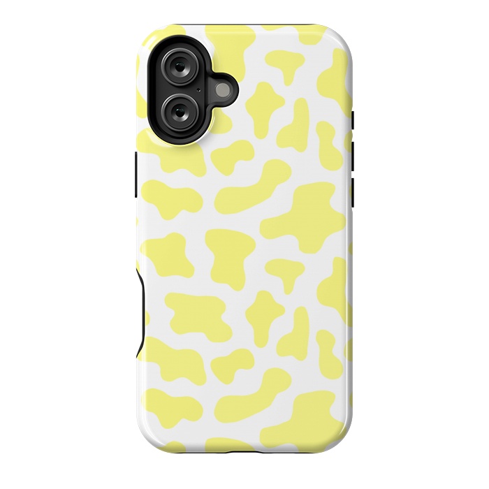 iPhone 16 Plus StrongFit Yellow Cow Print by Julie Erin Designs