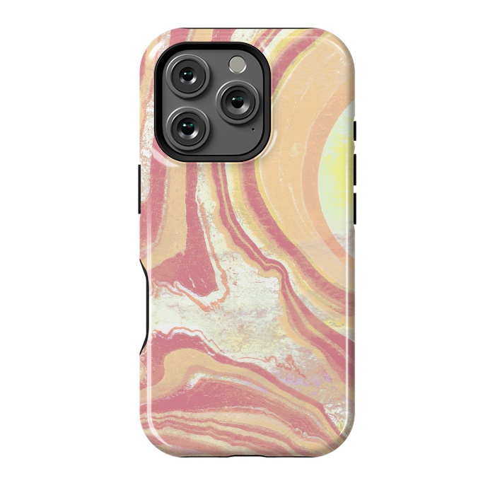 iPhone 16 Pro StrongFit Solar terracotta yellow marble art by Oana 