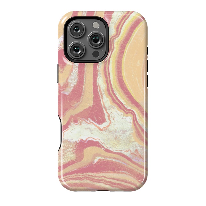 iPhone 16 Pro Max StrongFit Solar terracotta yellow marble art by Oana 