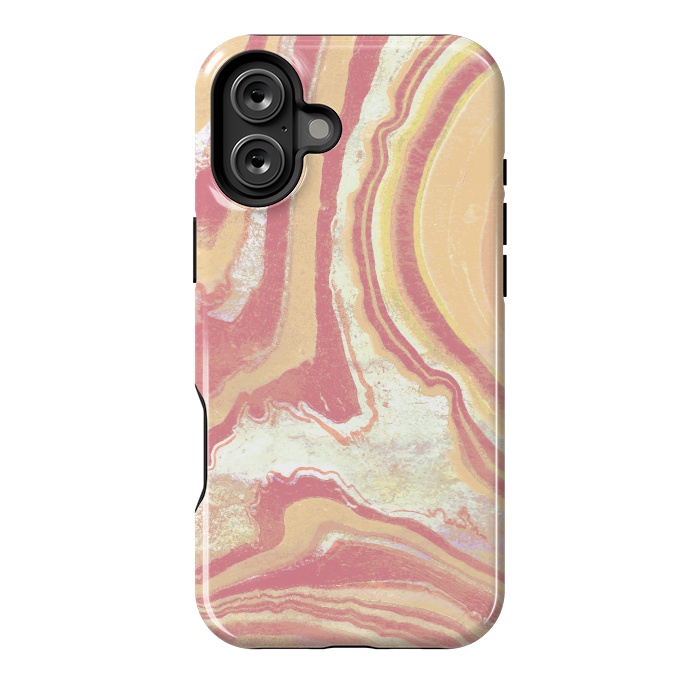 iPhone 16 Plus StrongFit Solar terracotta yellow marble art by Oana 