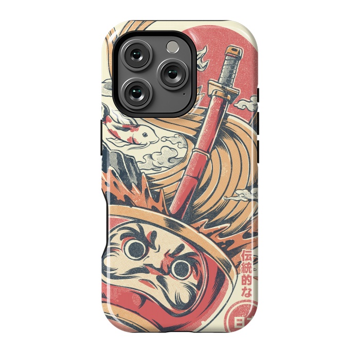 iPhone 16 Pro StrongFit Daruma Ramen - White by Ilustrata