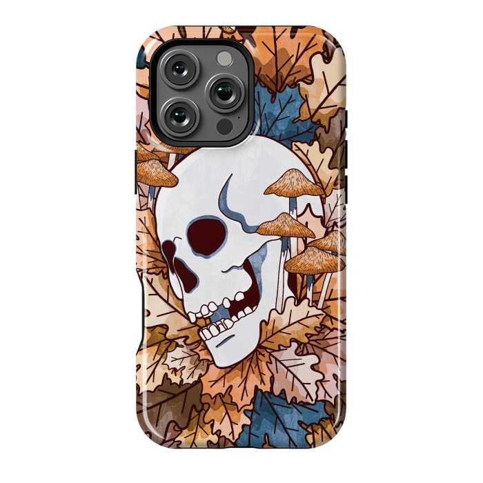 iPhone 16 Pro Max StrongFit The autumnal skull and mushrooms by Steve Wade (Swade)